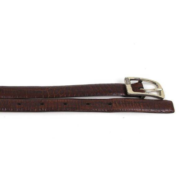 VTG Lauren Ralph Lauren CROCO BROWN GENUINE LEATHER 3/4"Wd WOMEN'S BELT Sz M (X3 - Picture 12 of 13
